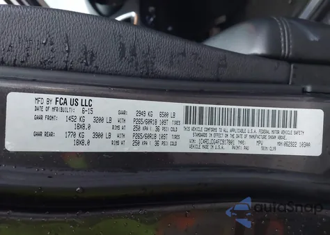 2015 Dodge Durango Limited z USA, uszkodzony, nr VIN 1C4RDJDG4FC917801